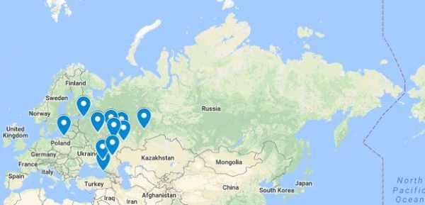 Russia 2018 Stadium Locations